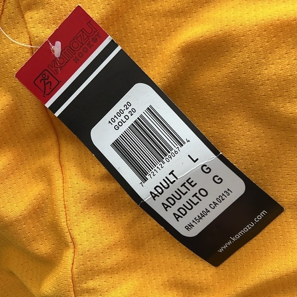 NWT KAMAZU Adult OILERS Yellow & White HOCKEY Practice Jersey Number 61 … - Picture 5 of 5